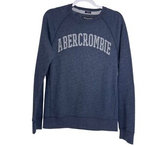 Abercrombie & Fitch Grey Blue  Crewneck Sweatshirt w/Spell-out Sz Small